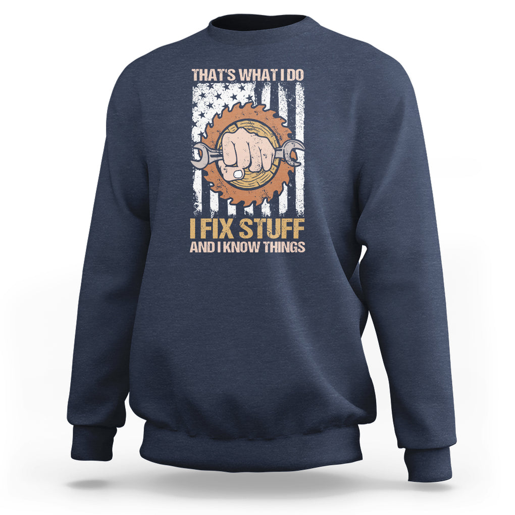 Handyman Sweatshirt Ask Grandpa Anything Funny Fathers Day Tee TS02 Navy Printyourwear