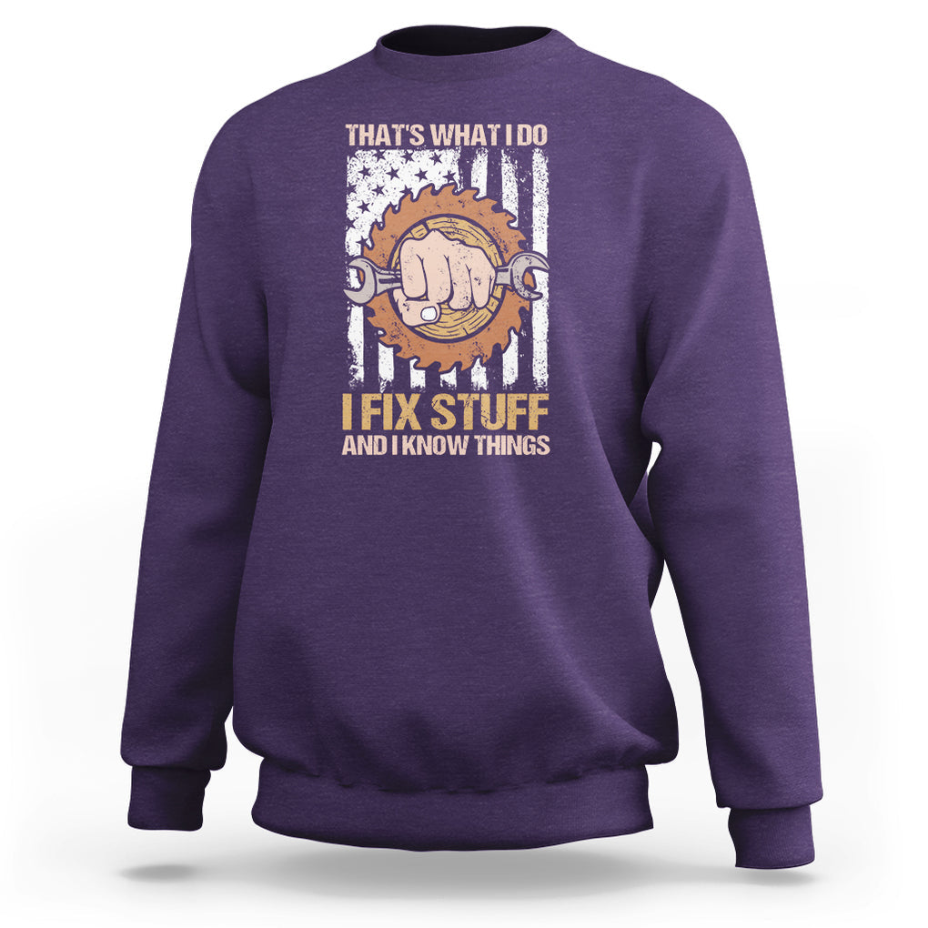 Handyman Sweatshirt Ask Grandpa Anything Funny Fathers Day Tee TS02 Purple Printyourwear