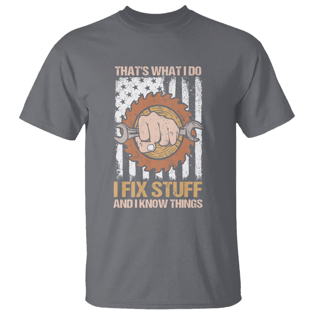 Handyman T Shirt Ask Grandpa Anything Funny Fathers Day Tee TS02 Charcoal Printyourwear