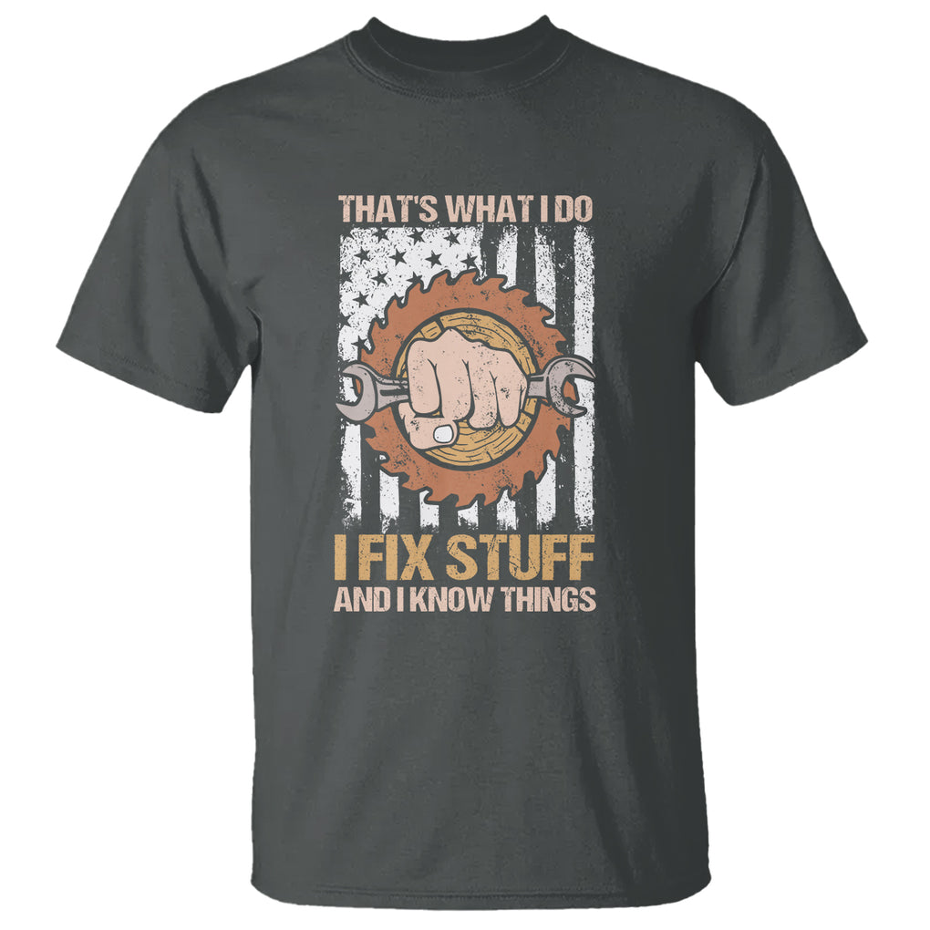 Handyman T Shirt Ask Grandpa Anything Funny Fathers Day Tee TS02 Dark Heather Printyourwear