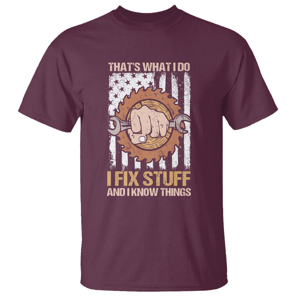 Handyman T Shirt Ask Grandpa Anything Funny Fathers Day Tee TS02 Maroon Printyourwear