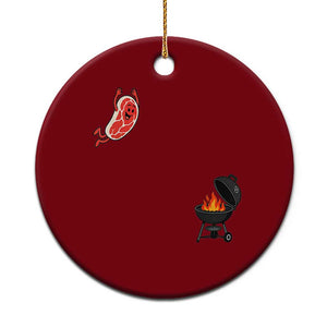 Humorous Diving Steak Charcoal Grill Graphic Ceramic Ornament BBQ Grilling Pitmaster Cookout Funny Barbecue Master TS02 1pc Red Print Your Wear