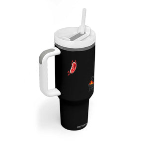 Humorous Diving Steak Charcoal Grill Graphic Tumbler With Handle BBQ Grilling Pitmaster Cookout Funny Barbecue Master TS02 Print Your Wear