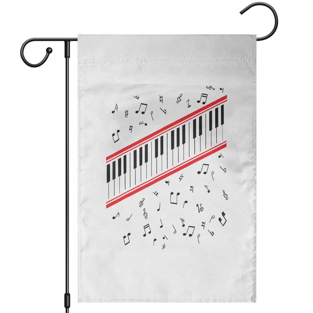 Piano Keyboard Graphic Garden Flag Musical Notes Alignment Pianist TS02 White Print Your Wear