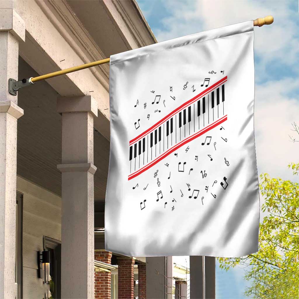 Piano Keyboard Graphic Garden Flag Musical Notes Alignment Pianist TS02 Print Your Wear