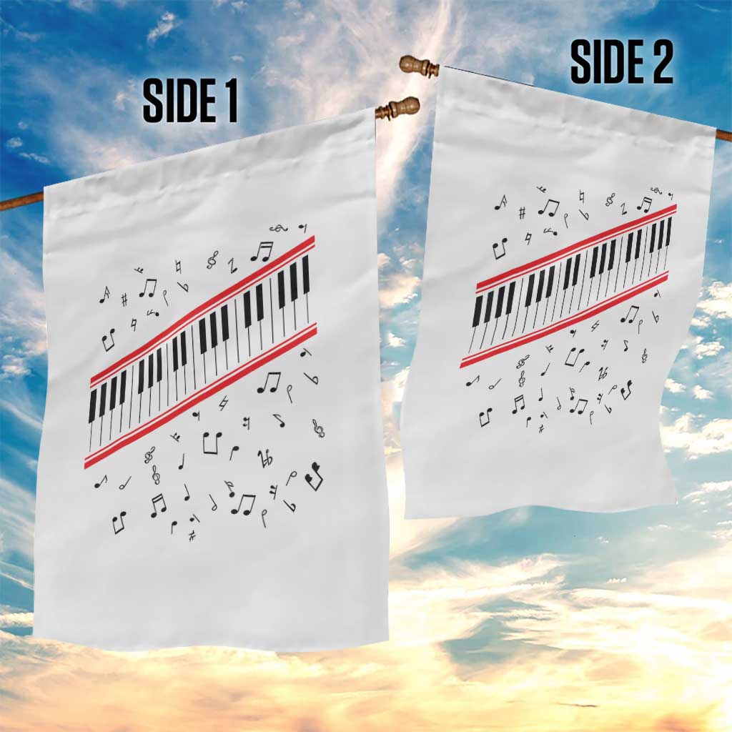 Piano Keyboard Graphic Garden Flag Musical Notes Alignment Pianist TS02 Print Your Wear