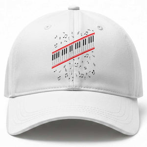 Piano Keyboard Graphic Baseball Cap Musical Notes Alignment Pianist TS02 Print Your Wear