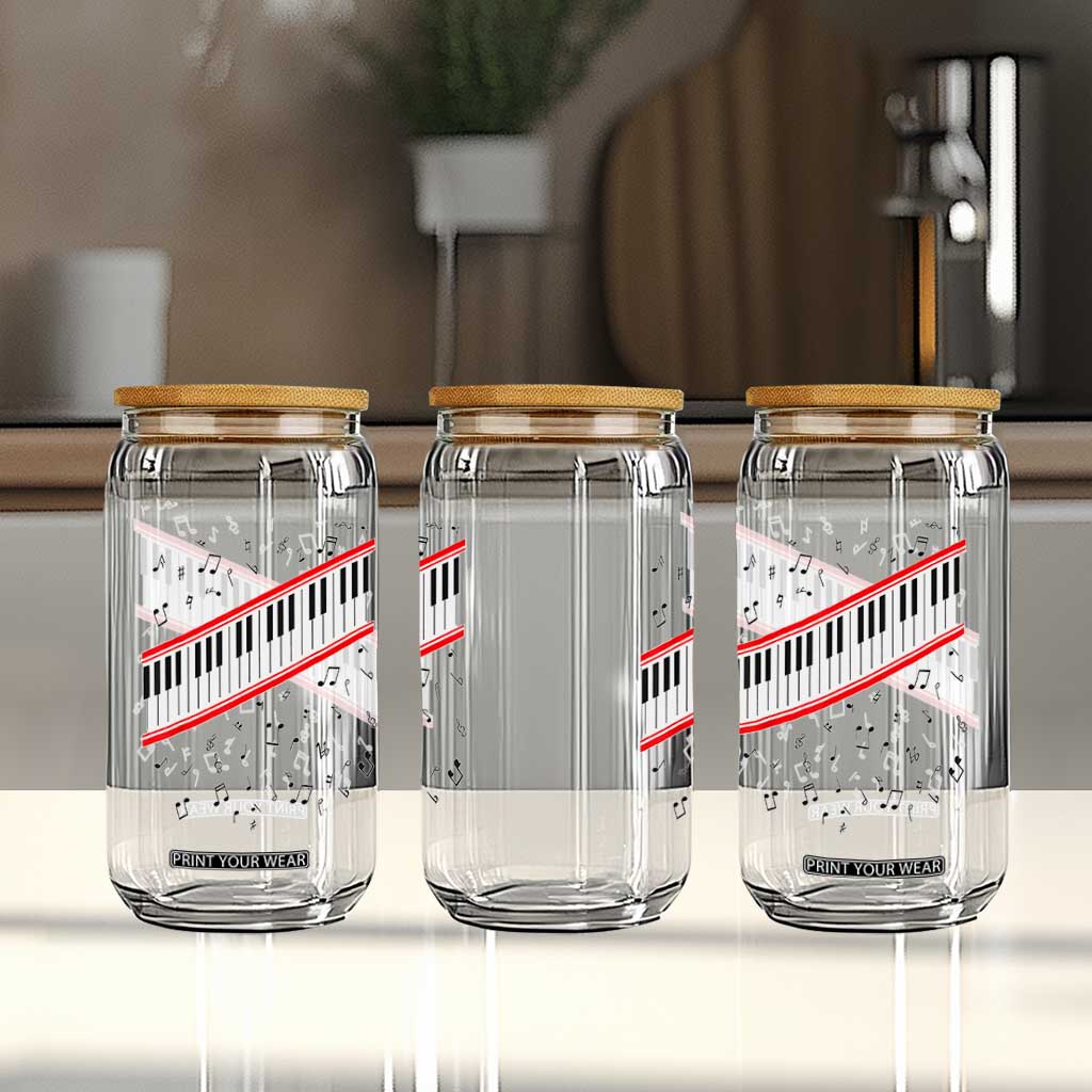 Piano Keyboard Graphic Glass Can Musical Notes Alignment Pianist TS02 Print Your Wear