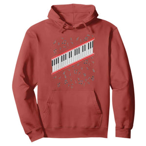 Piano Keyboard Graphic Hoodie Musical Notes Alignment Pianist TS02 Red Print Your Wear