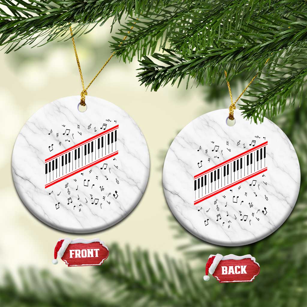 Piano Keyboard Graphic Ceramic Ornament Musical Notes Alignment Pianist TS02 1pc White Marble Print Your Wear