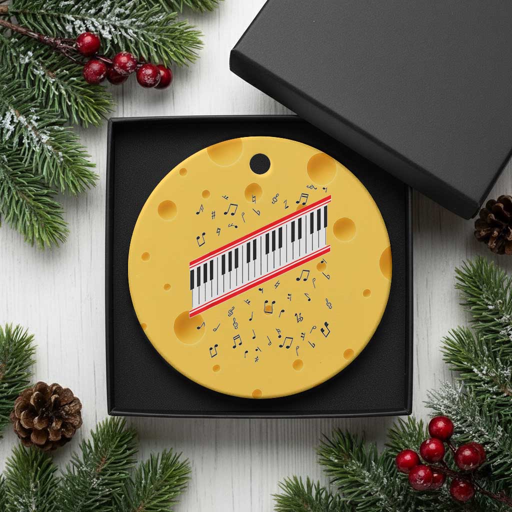 Piano Keyboard Graphic Ceramic Ornament Musical Notes Alignment Pianist TS02 1pc Yellow Cheese Print Your Wear