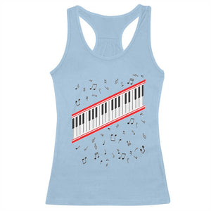 Piano Keyboard Graphic Racerback Tank Top Musical Notes Alignment Pianist TS02 Light Blue Print Your Wear