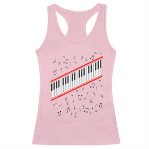 Piano Keyboard Graphic Racerback Tank Top Musical Notes Alignment Pianist TS02 Light Pink Print Your Wear