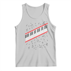 Piano Keyboard Graphic Tank Top Musical Notes Alignment Pianist TS02 Ash Print Your Wear