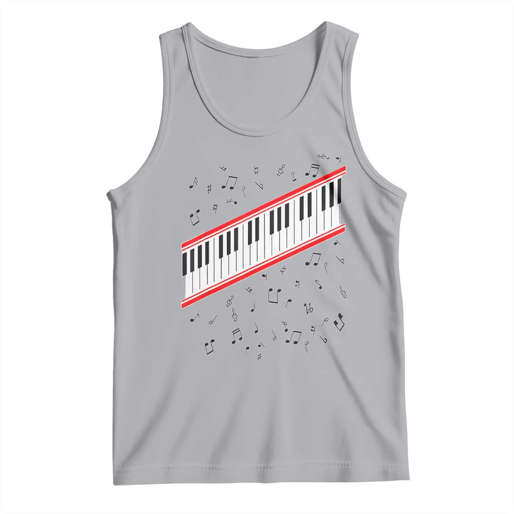 Piano Keyboard Graphic Tank Top Musical Notes Alignment Pianist TS02 Athletic Heather Print Your Wear