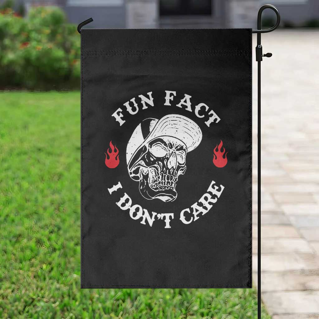 Fun Fact I Dont Care Skull Garden Flag Edgy Sarcastic Attitude TS02 Print Your Wear