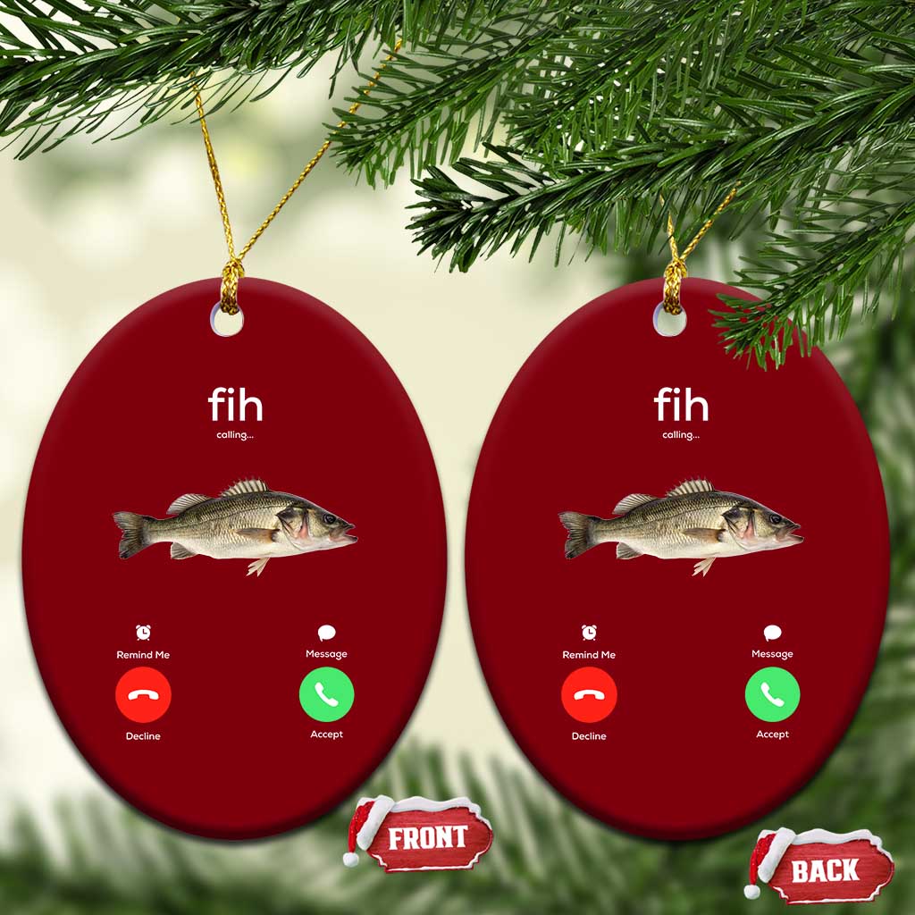 Fih Calling Funny Fish Ceramic Ornament Fishing Lover Hilarious Phone Call Parody TS02 Print Your Wear