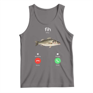 Fih Calling Funny Fish Tank Top Fishing Lover Hilarious Phone Call Parody TS02 Deep Heather Print Your Wear