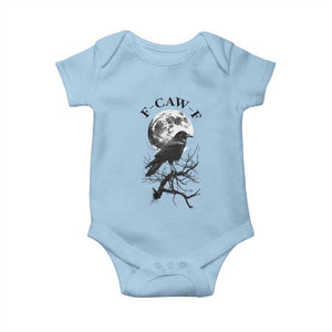 Funny Crow F Caw F Baby Onesie Gothic Raven and Moon TS02 Light Blue Print Your Wear