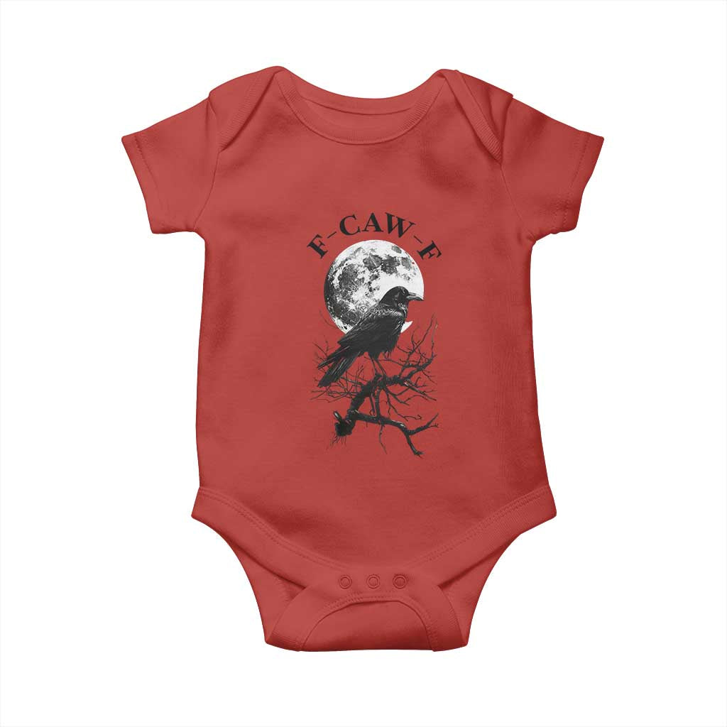 Funny Crow F Caw F Baby Onesie Gothic Raven and Moon TS02 Red Print Your Wear