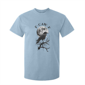 Funny Crow F Caw F T Shirt For Kid Gothic Raven and Moon TS02 Light Blue Print Your Wear