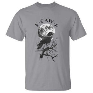 Funny Crow F Caw F T Shirt Gothic Raven and Moon TS02 Sport Gray Print Your Wear