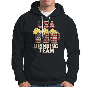 USA Drinking Team US Flag Retro Funny Drinking Beer Lover Hoodie TS02 Dark Heather Printyourwear