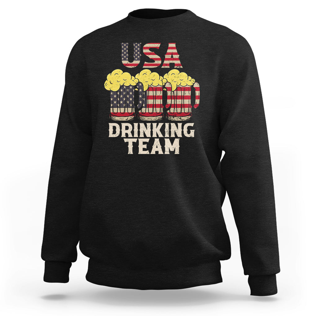 USA Drinking Team US Flag Retro Funny Drinking Beer Lover Sweatshirt TS02 Dark Heather Printyourwear