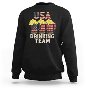 USA Drinking Team US Flag Retro Funny Drinking Beer Lover Sweatshirt TS02 Dark Heather Printyourwear