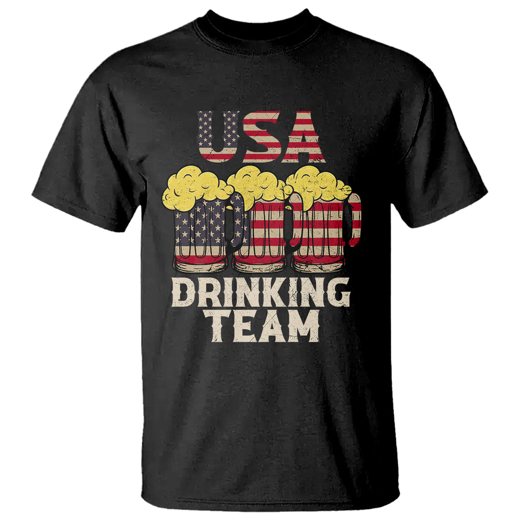 USA Drinking Team US Flag Retro Funny Drinking Beer Lover T Shirt TS02 Dark Heather Printyourwear