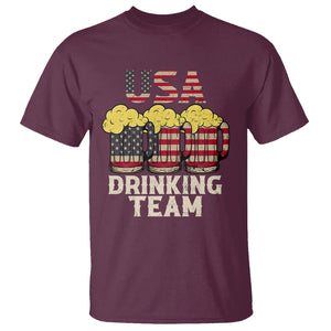 USA Drinking Team US Flag Retro Funny Drinking Beer Lover T Shirt TS02 Printyourwear