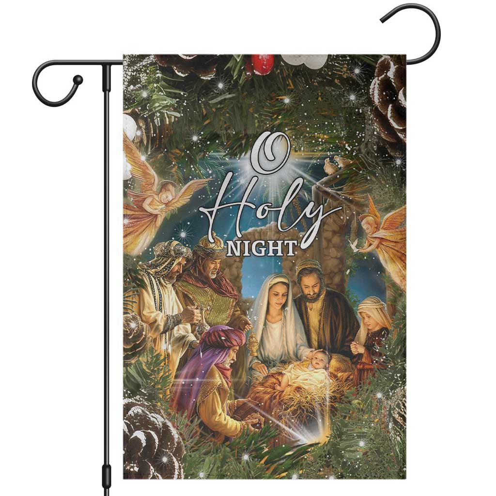 O Holy Night Nativity Scene Garden Flag Christian Christmas Angels and Baby Jesus TS02 Christmas Print Your Wear