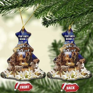 Luke 2:11 Bible Verse Nativity Christmas Ceramic Ornament Religious Christmas Holy Family Scripture TS02 Christmas Tree Christmas Print Your Wear