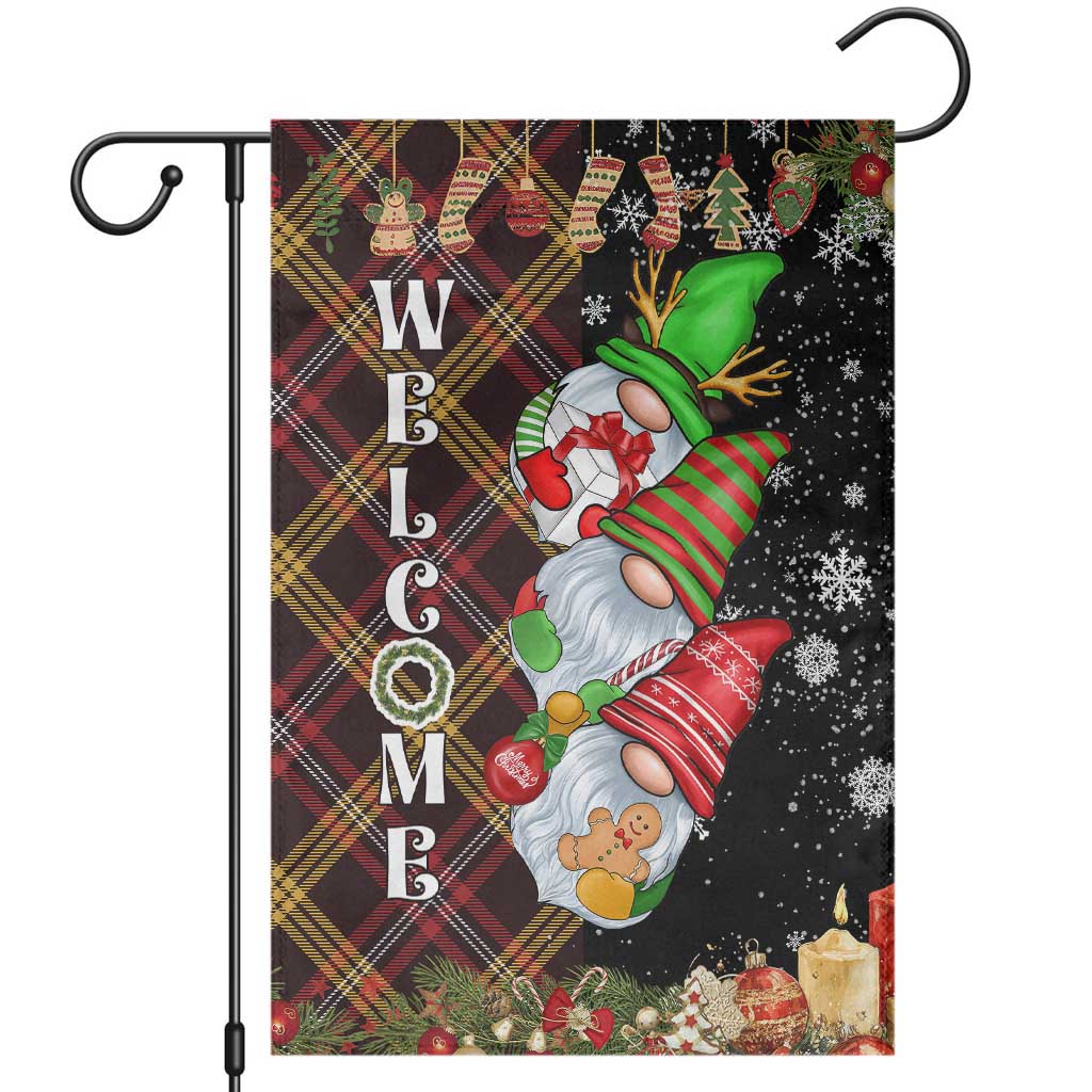 Christmas Gnome Welcome Garden Flag Cute Holiday Gnomes with Plaid and Candy Cane Winter TS02 Christmas Print Your Wear