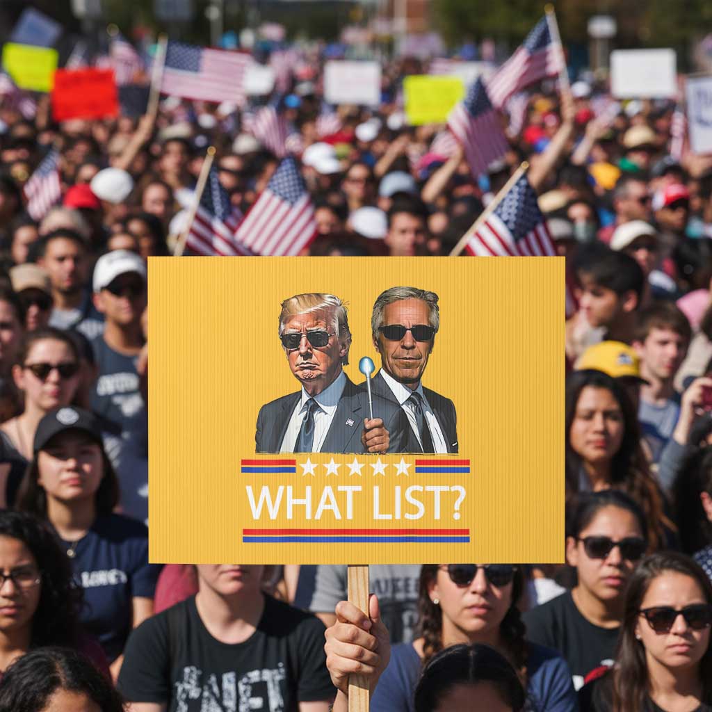 Funny Political Conspiracy Parody Protest Sign What List Men in Black Meme TS02 Horizontal 18