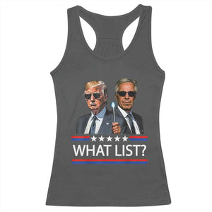 Funny Political Conspiracy Parody Racerback Tank Top What List Men in Black Meme TS02 Dark Heather Print Your Wear