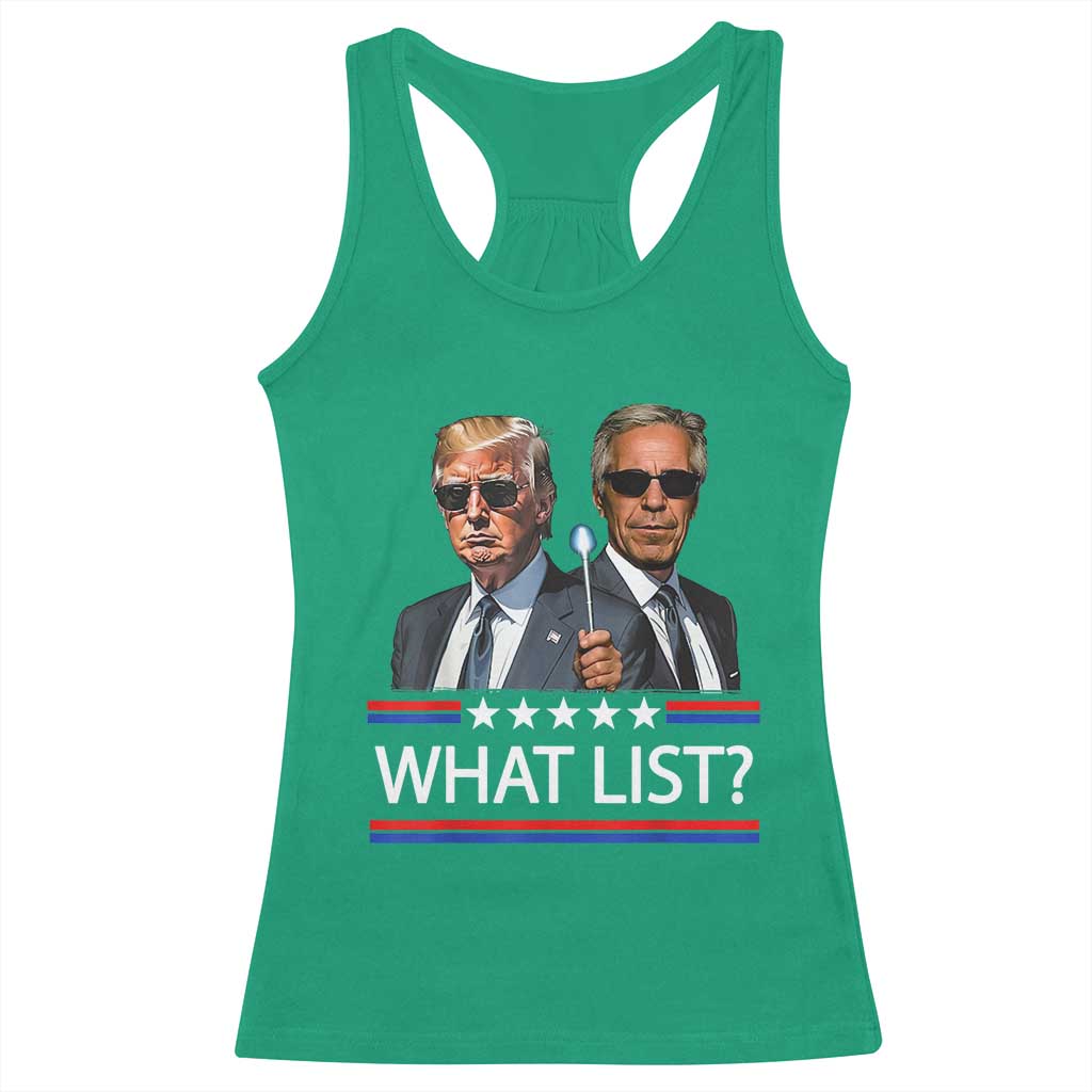 Funny Political Conspiracy Parody Racerback Tank Top What List Men in Black Meme TS02 Irish Green Print Your Wear