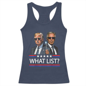 Funny Political Conspiracy Parody Racerback Tank Top What List Men in Black Meme TS02 Navy Print Your Wear