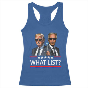 Funny Political Conspiracy Parody Racerback Tank Top What List Men in Black Meme TS02 Royal Blue Print Your Wear
