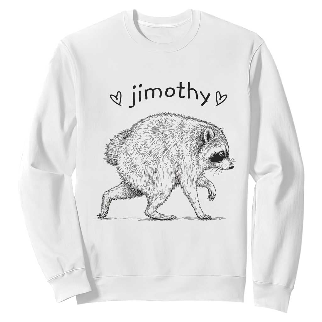 Cute Jimothy the Raccoon Hand Drawn Graphic Sweatshirt Seattle Trash Panda Lover Supporter TS02 White Print Your Wear