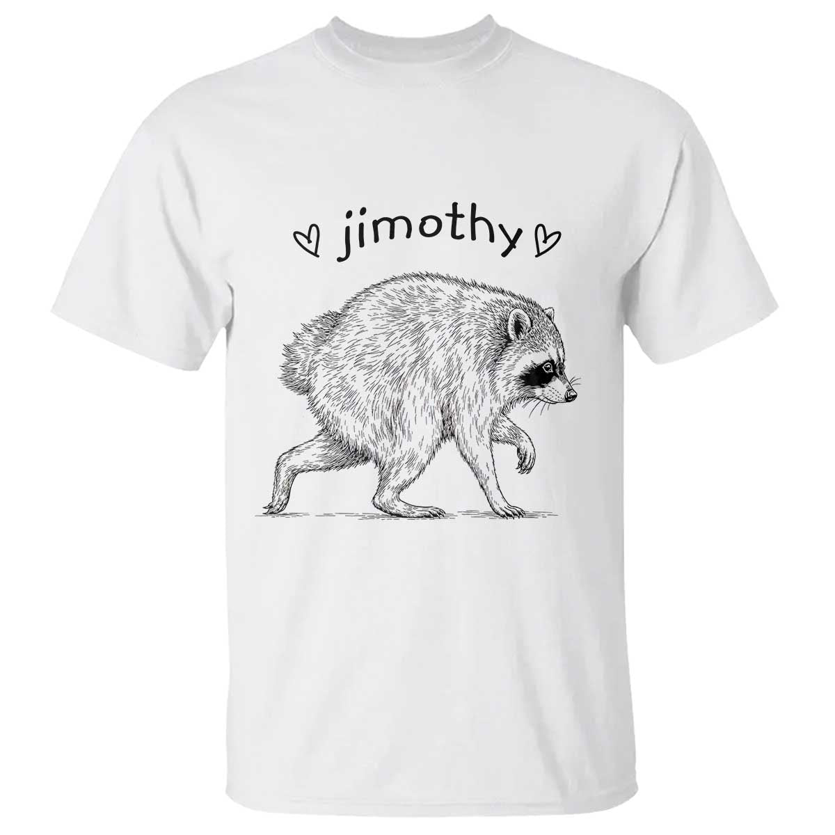 Cute Jimothy the Raccoon Hand Drawn Graphic T Shirt Seattle Trash Panda Lover Supporter TS02 White Print Your Wear