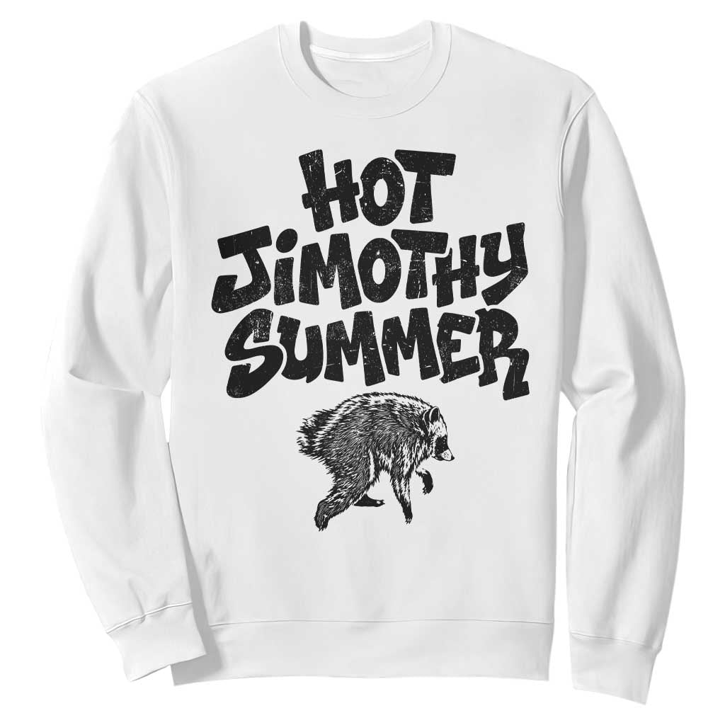 Hot Jimothy Summer Funny Viral Seattle Raccoon Graphic Sweatshirt Viral Trash Panda Meme TS02 White Print Your Wear