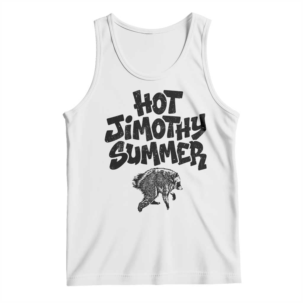 Hot Jimothy Summer Funny Viral Seattle Raccoon Graphic Tank Top Viral Trash Panda Meme TS02 White Print Your Wear