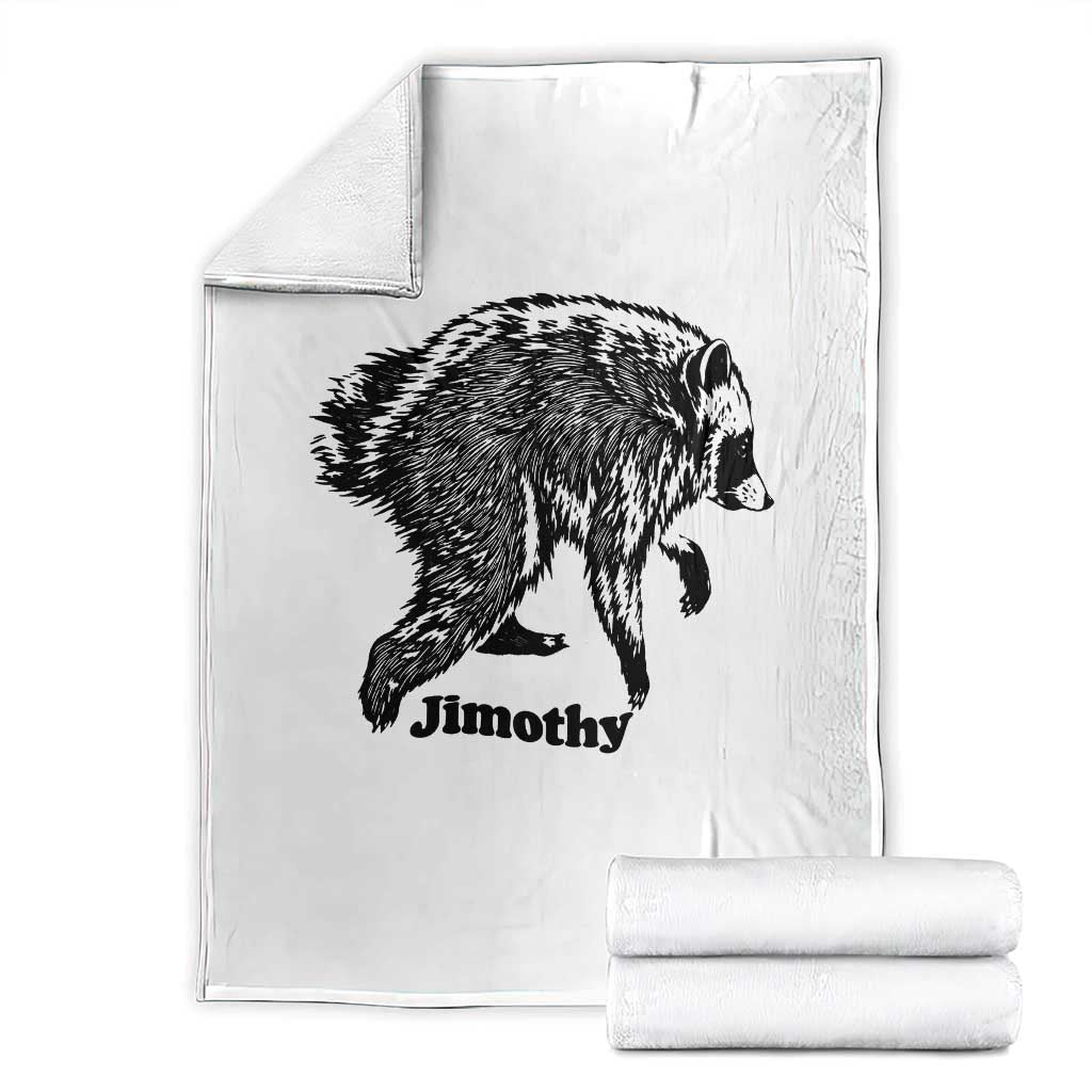 Jimothy Viral Seattle Raccoon Vintage Woodcut Style Graphic Throw Blanket Funny Trash Panda Wildlife Meme TS02 White Print Your Wear