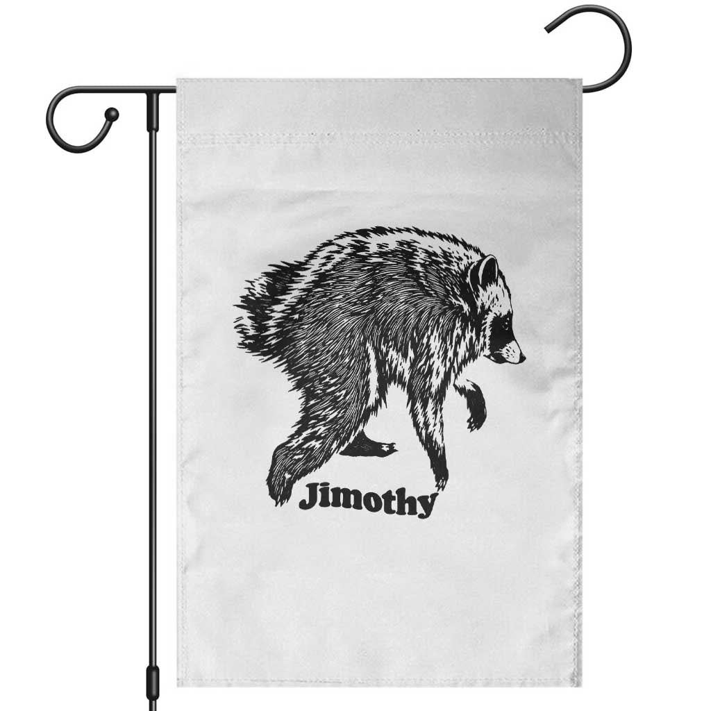Jimothy Viral Seattle Raccoon Vintage Woodcut Style Graphic Garden Flag Funny Trash Panda Wildlife Meme TS02 White Print Your Wear