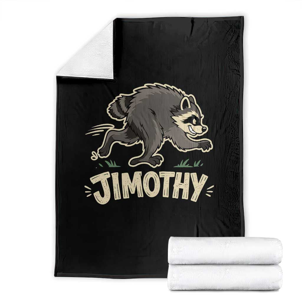 Funny Running Jimothy the Raccoon Throw Blanket Viral Seattle Trash Panda Meme TS02 Black Print Your Wear