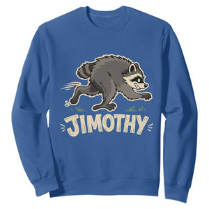 Funny Running Jimothy the Raccoon Sweatshirt Viral Seattle Trash Panda Meme TS02 Royal Blue Print Your Wear