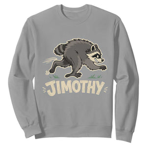 Funny Running Jimothy the Raccoon Sweatshirt Viral Seattle Trash Panda Meme TS02 Sport Gray Print Your Wear