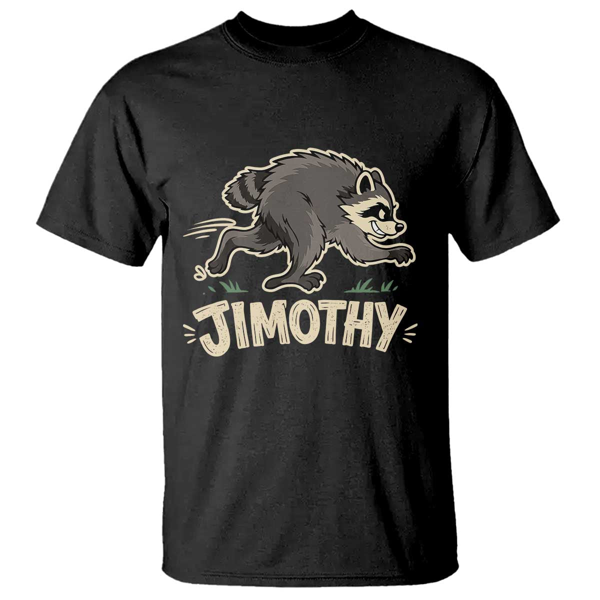 Funny Running Jimothy the Raccoon T Shirt Viral Seattle Trash Panda Meme TS02 Black Print Your Wear