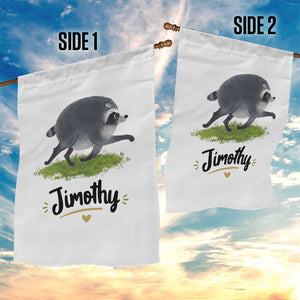 Cute Running Jimothy the Raccoon Garden Flag Viral Seattle Trash Panda Meme TS02 Print Your Wear